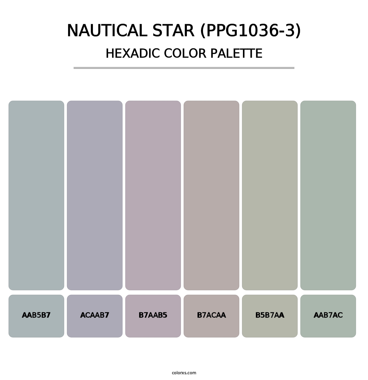 Nautical Star (PPG1036-3) - Hexadic Color Palette