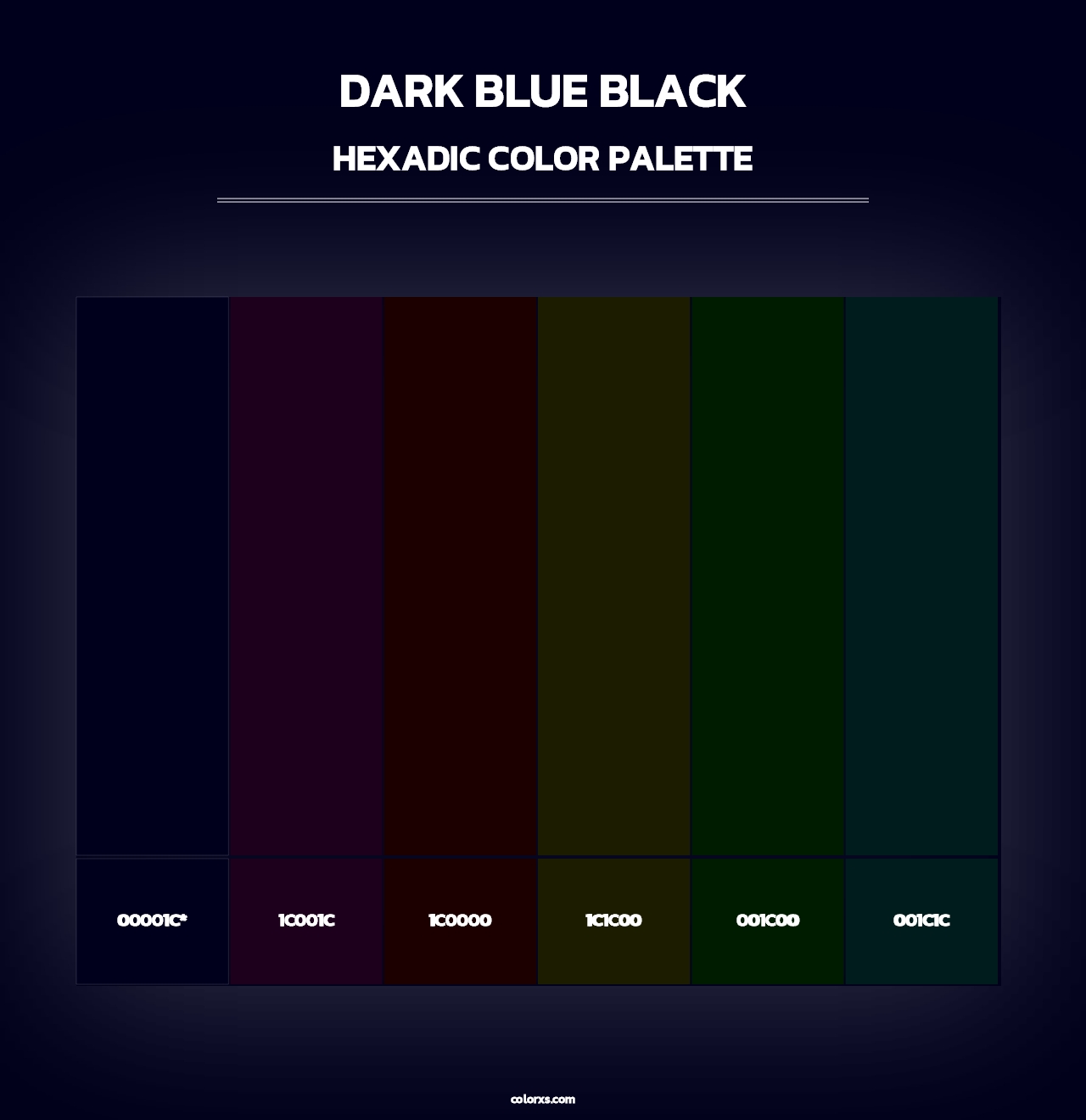 Dark Blue Black - Hexadic Color Palette