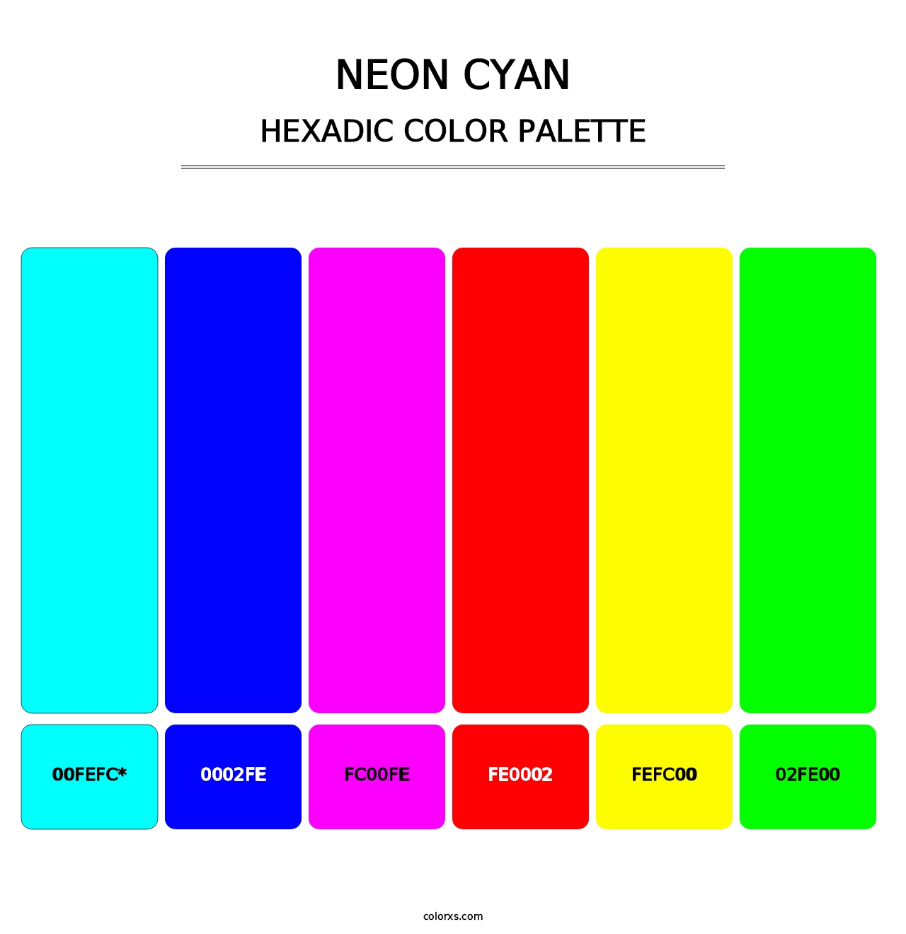 Neon Cyan - Hexadic Color Palette