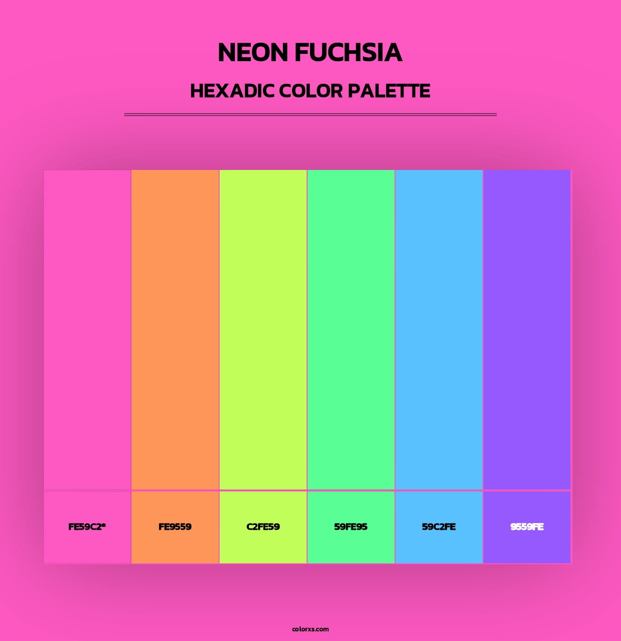 Neon Fuchsia - Hexadic Color Palette