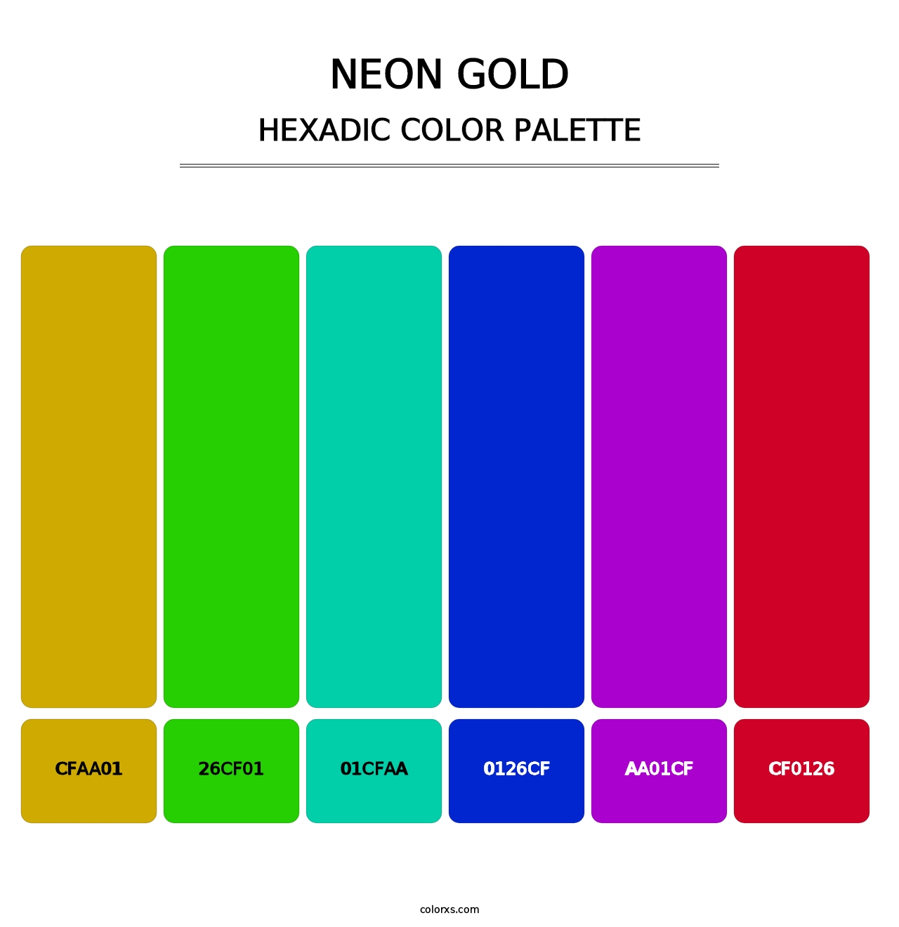 Neon Gold - Hexadic Color Palette