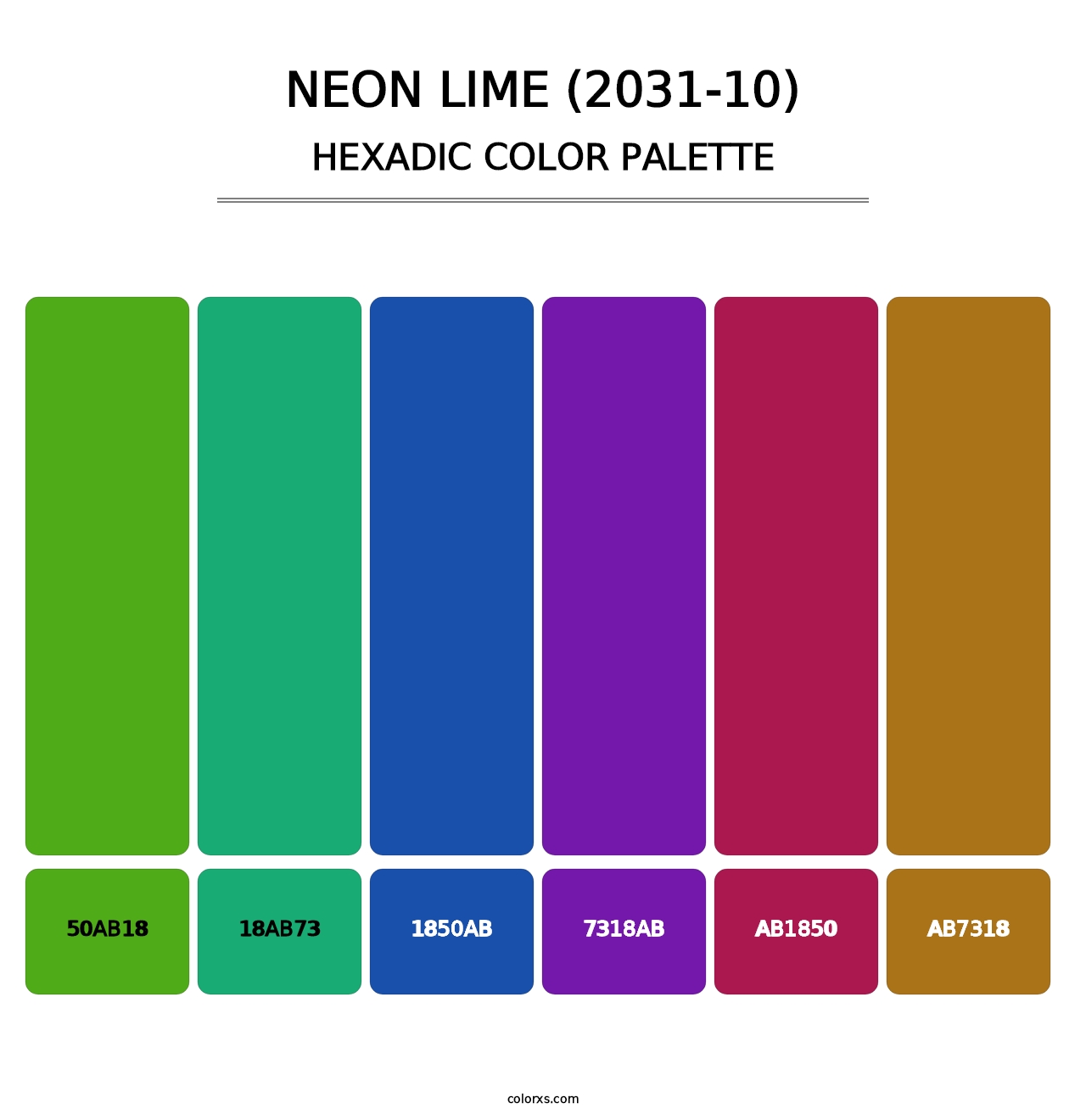 Neon Lime (2031-10) - Hexadic Color Palette