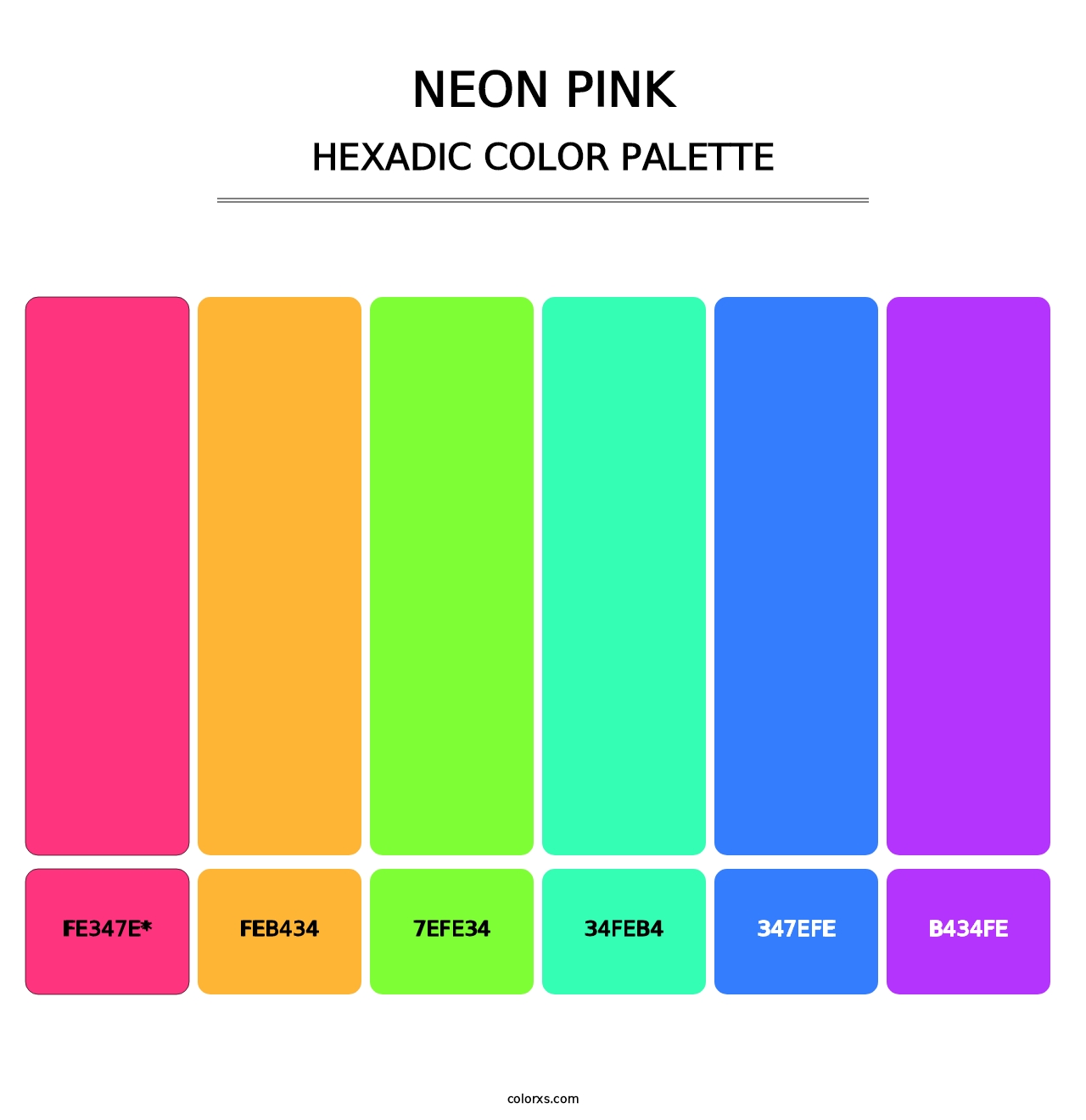 Neon Pink - Hexadic Color Palette