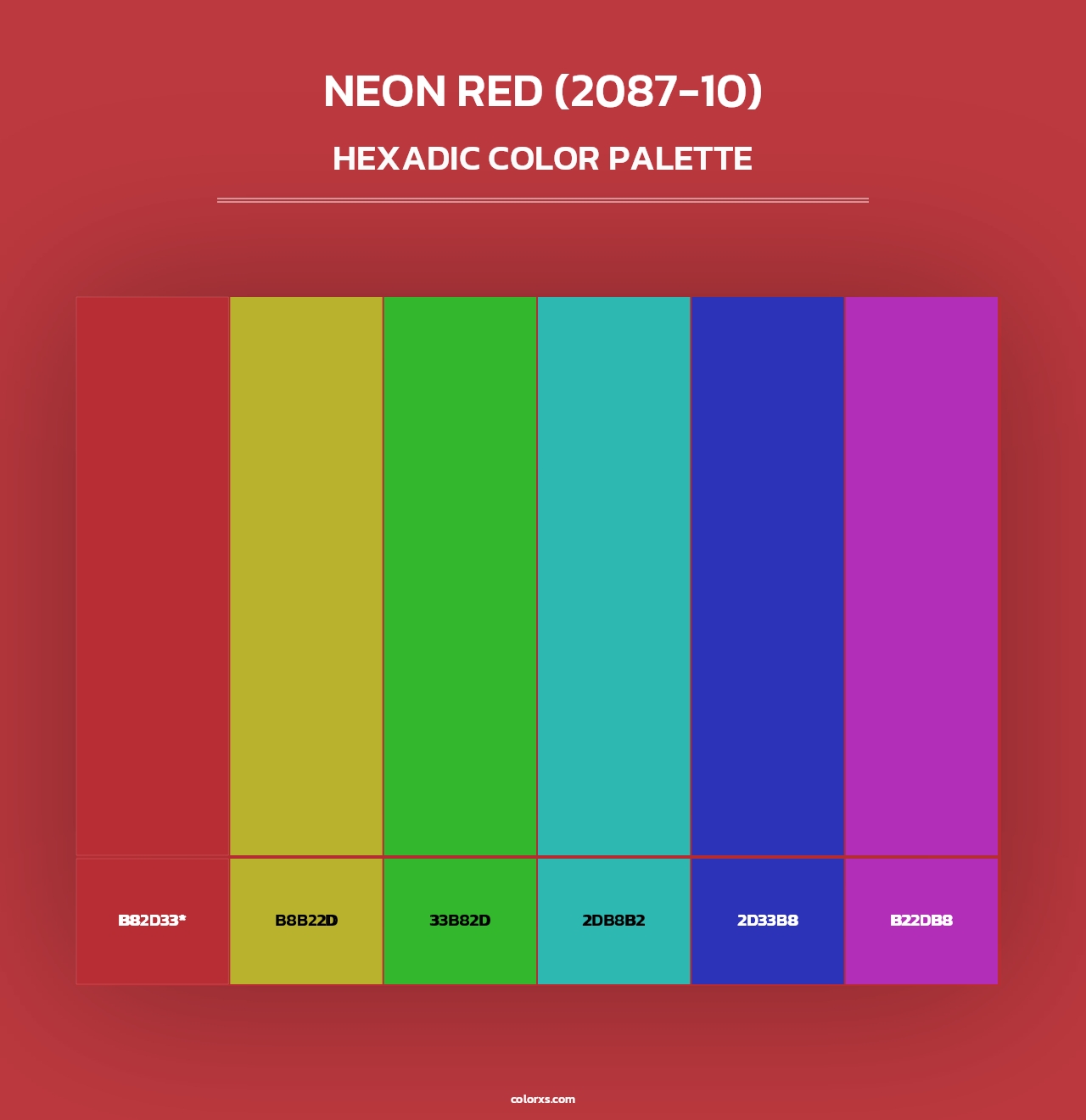 Neon Red (2087-10) - Hexadic Color Palette