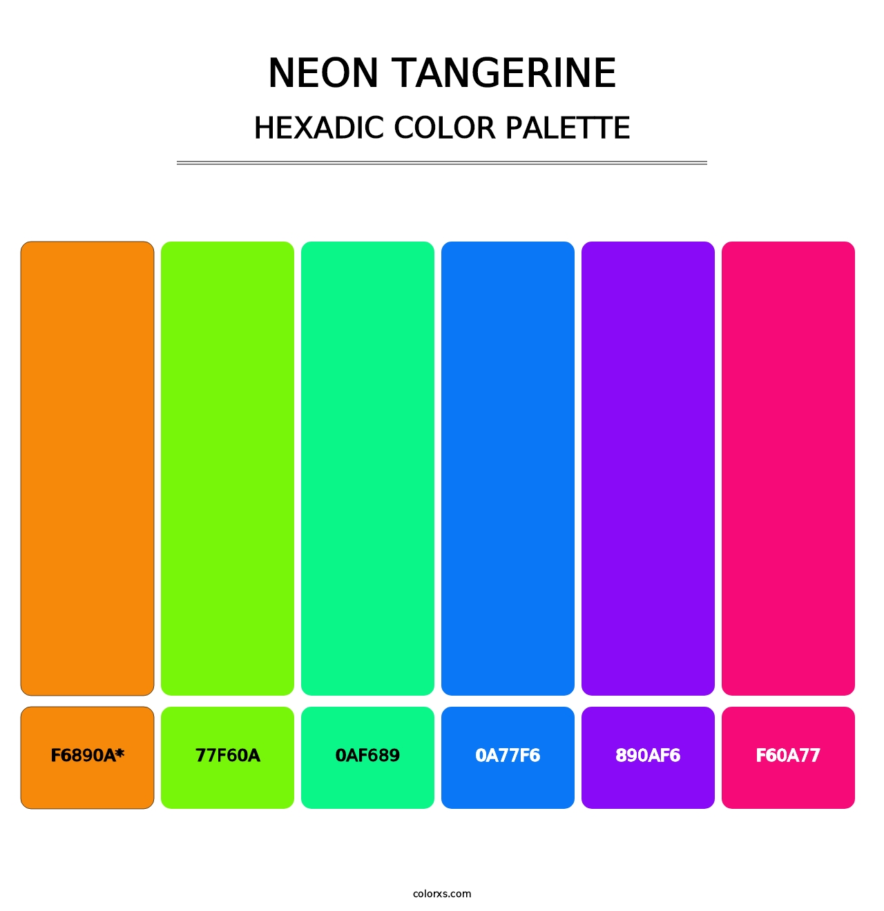 Neon Tangerine - Hexadic Color Palette