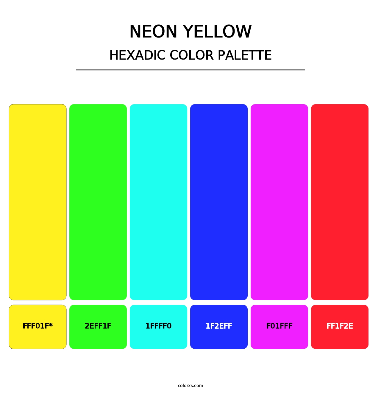 Neon Yellow - Hexadic Color Palette