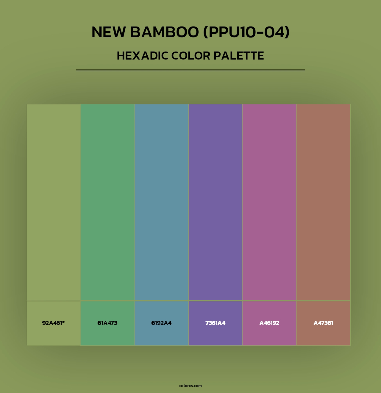 New Bamboo (PPU10-04) - Hexadic Color Palette