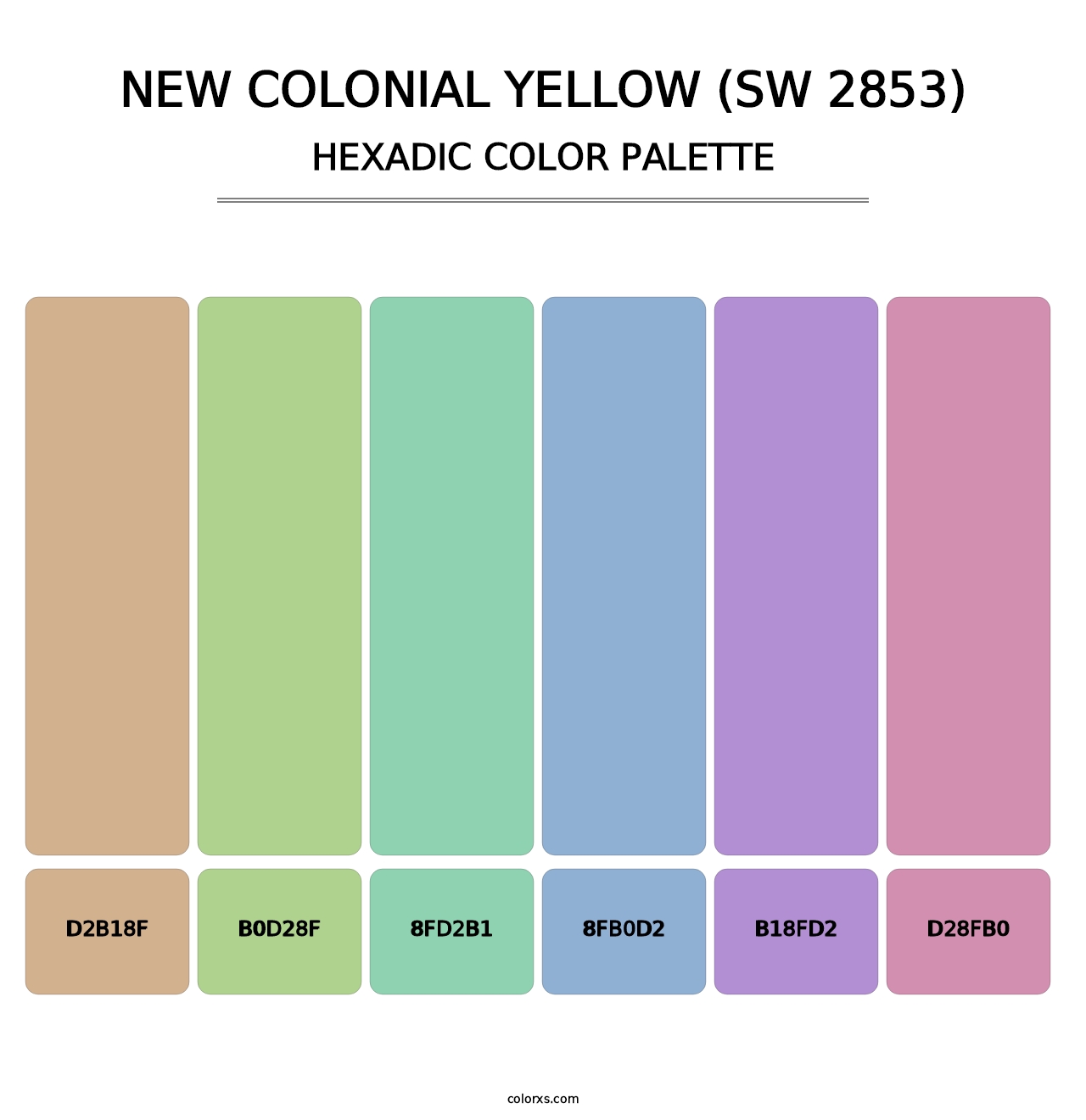 New Colonial Yellow (SW 2853) - Hexadic Color Palette