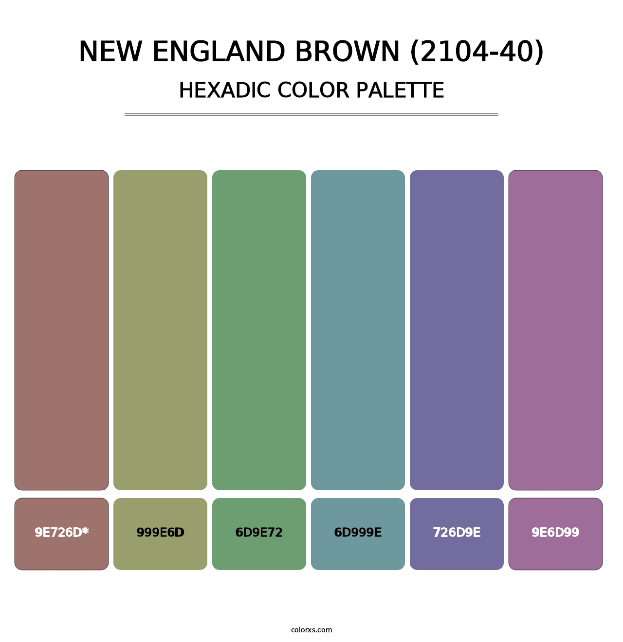New England Brown (2104-40) - Hexadic Color Palette