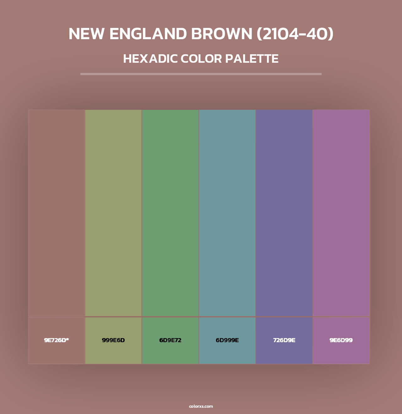 New England Brown (2104-40) - Hexadic Color Palette