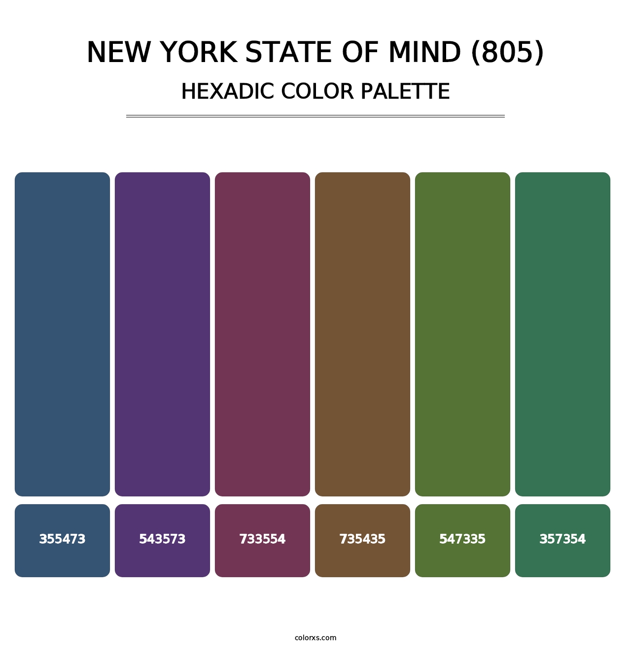 New York State of Mind (805) - Hexadic Color Palette