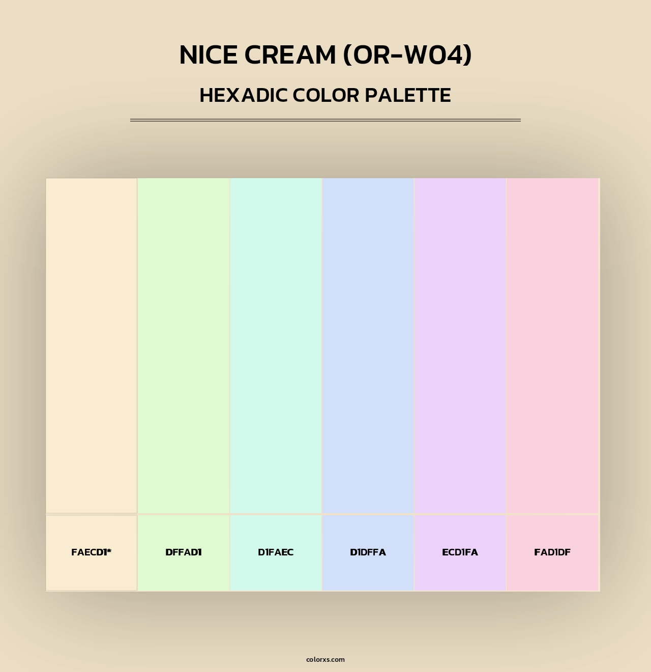 Nice Cream (OR-W04) - Hexadic Color Palette