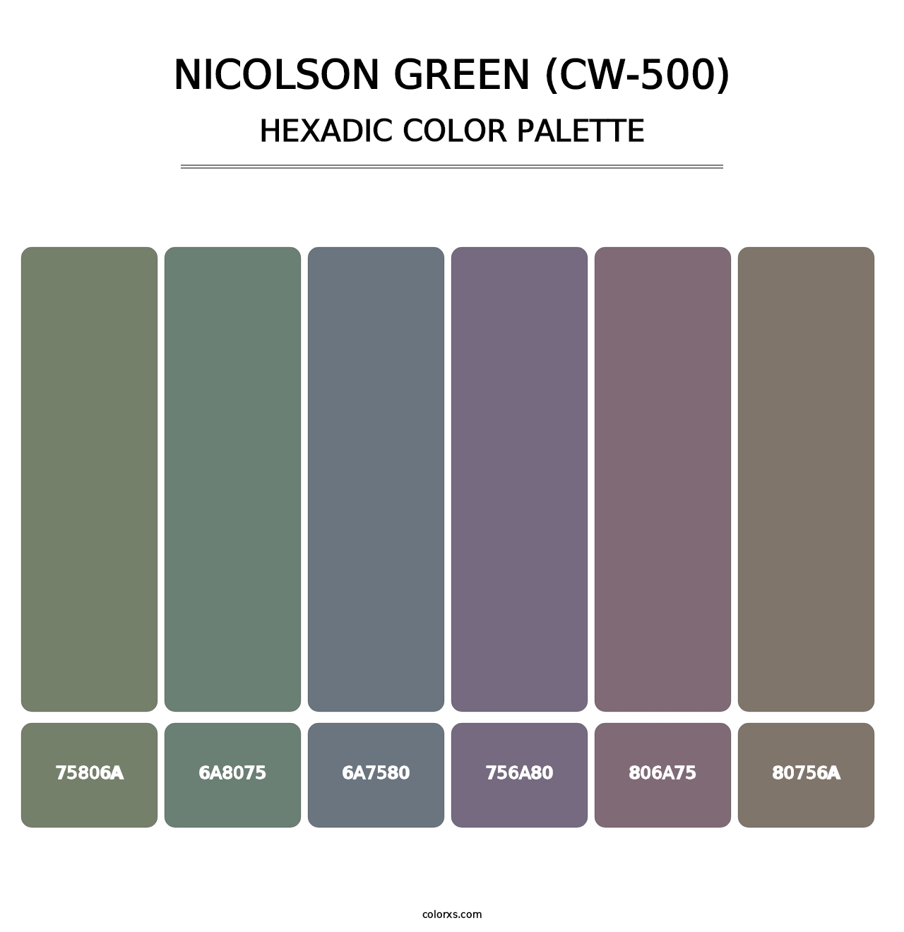 Nicolson Green (CW-500) - Hexadic Color Palette