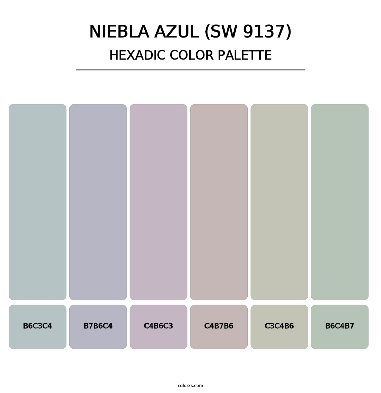 Niebla Azul (SW 9137) - Hexadic Color Palette