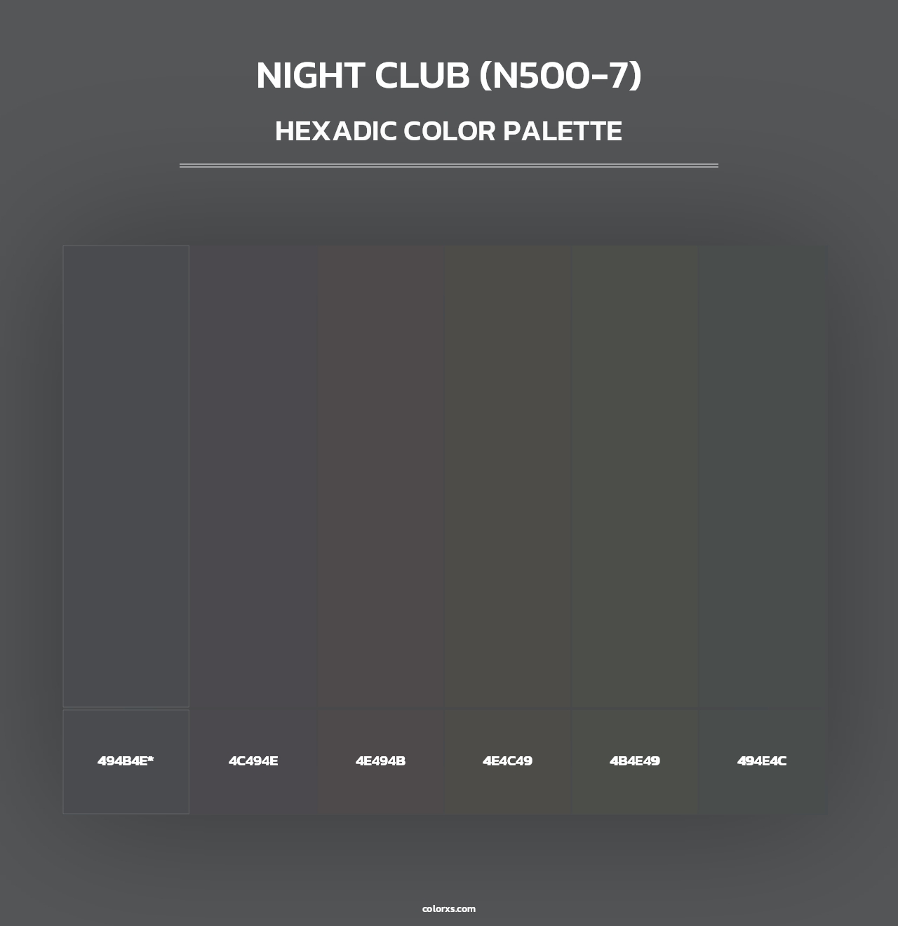 Night Club (N500-7) - Hexadic Color Palette