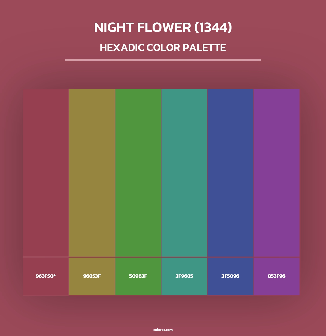 Night Flower (1344) - Hexadic Color Palette