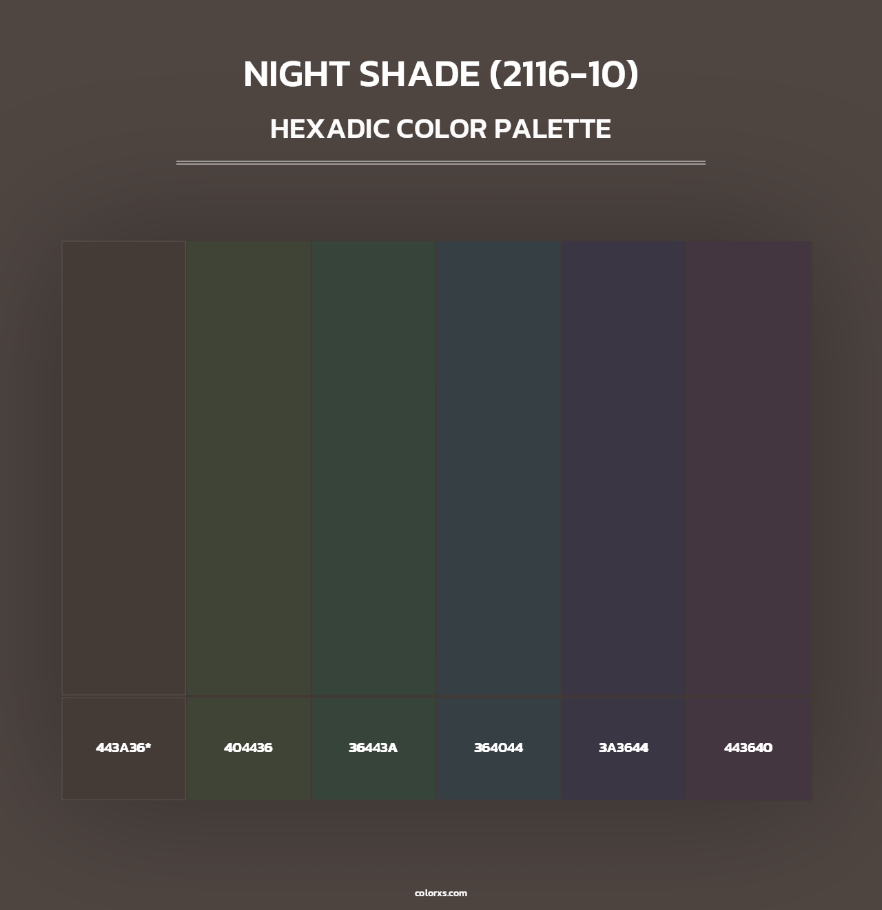 Night Shade (2116-10) - Hexadic Color Palette