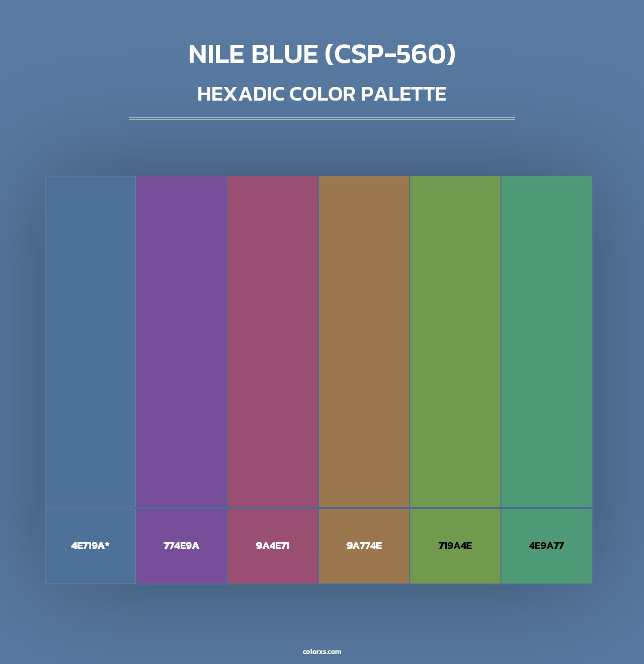 Nile Blue (CSP-560) - Hexadic Color Palette