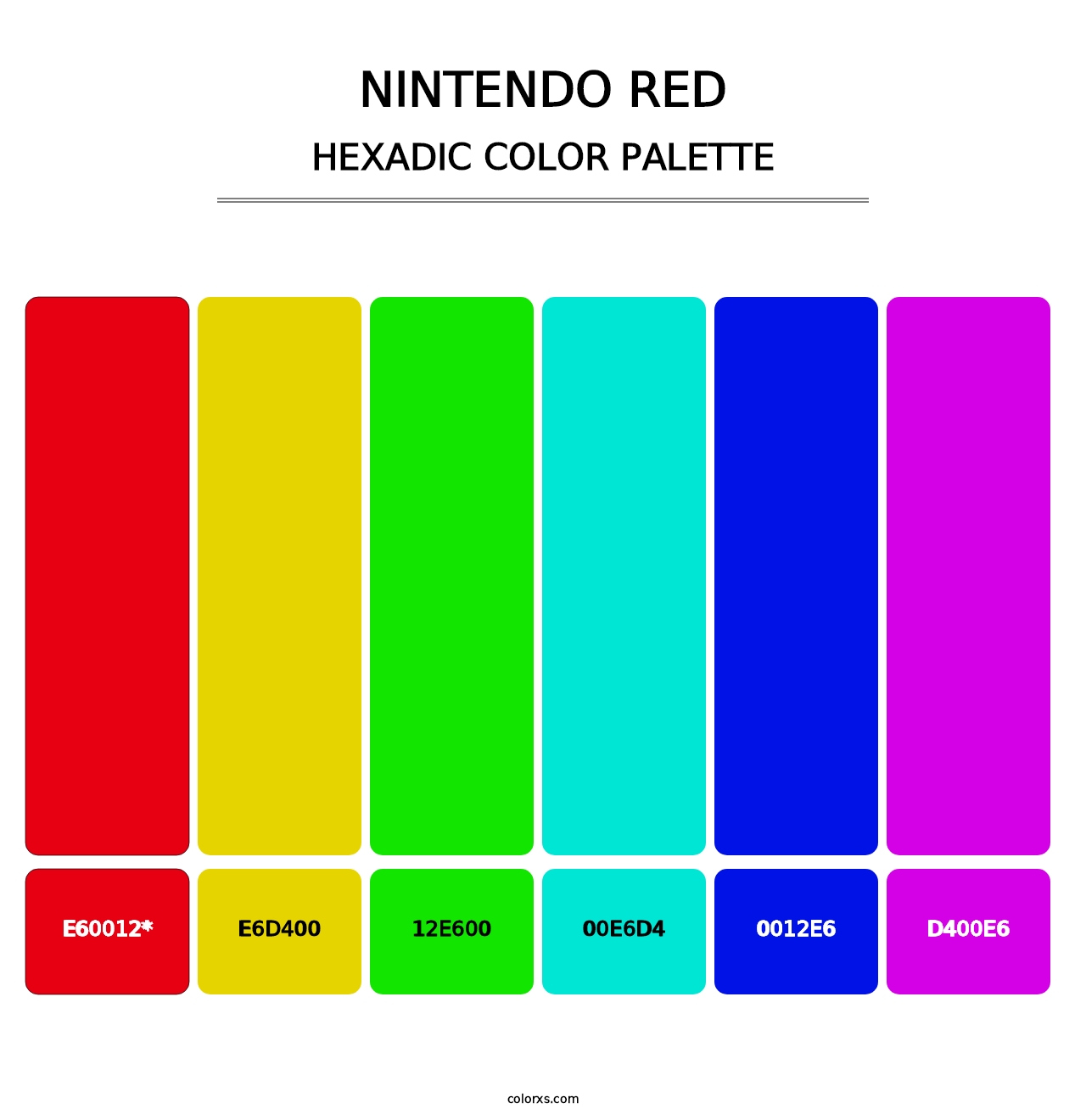 Nintendo Red - Hexadic Color Palette