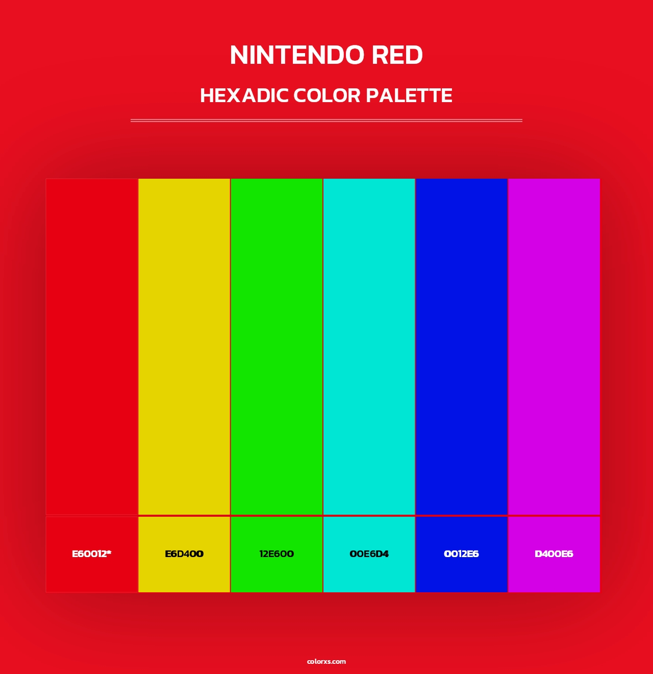 Nintendo Red - Hexadic Color Palette