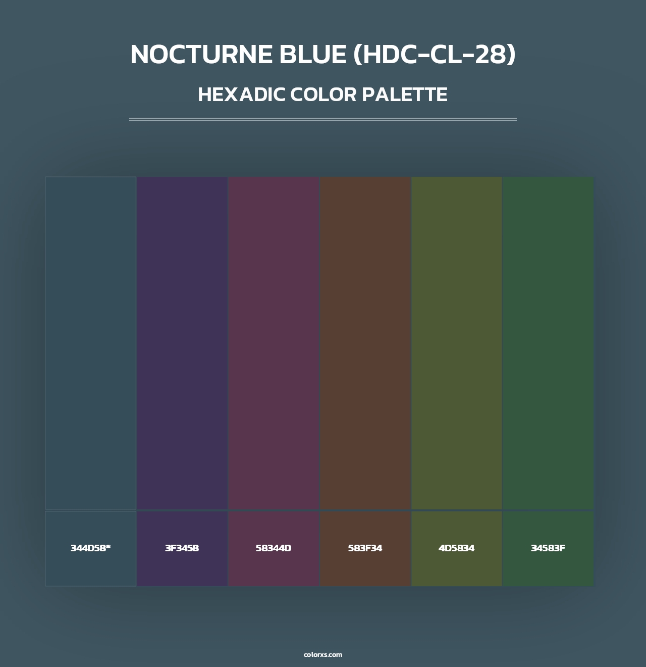 Nocturne Blue (HDC-CL-28) - Hexadic Color Palette