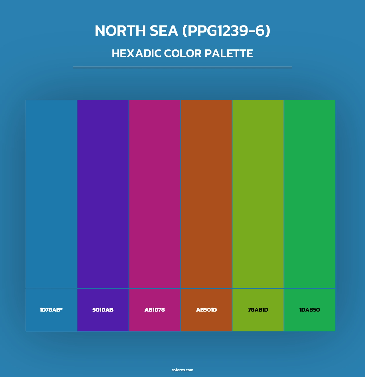 North Sea (PPG1239-6) - Hexadic Color Palette