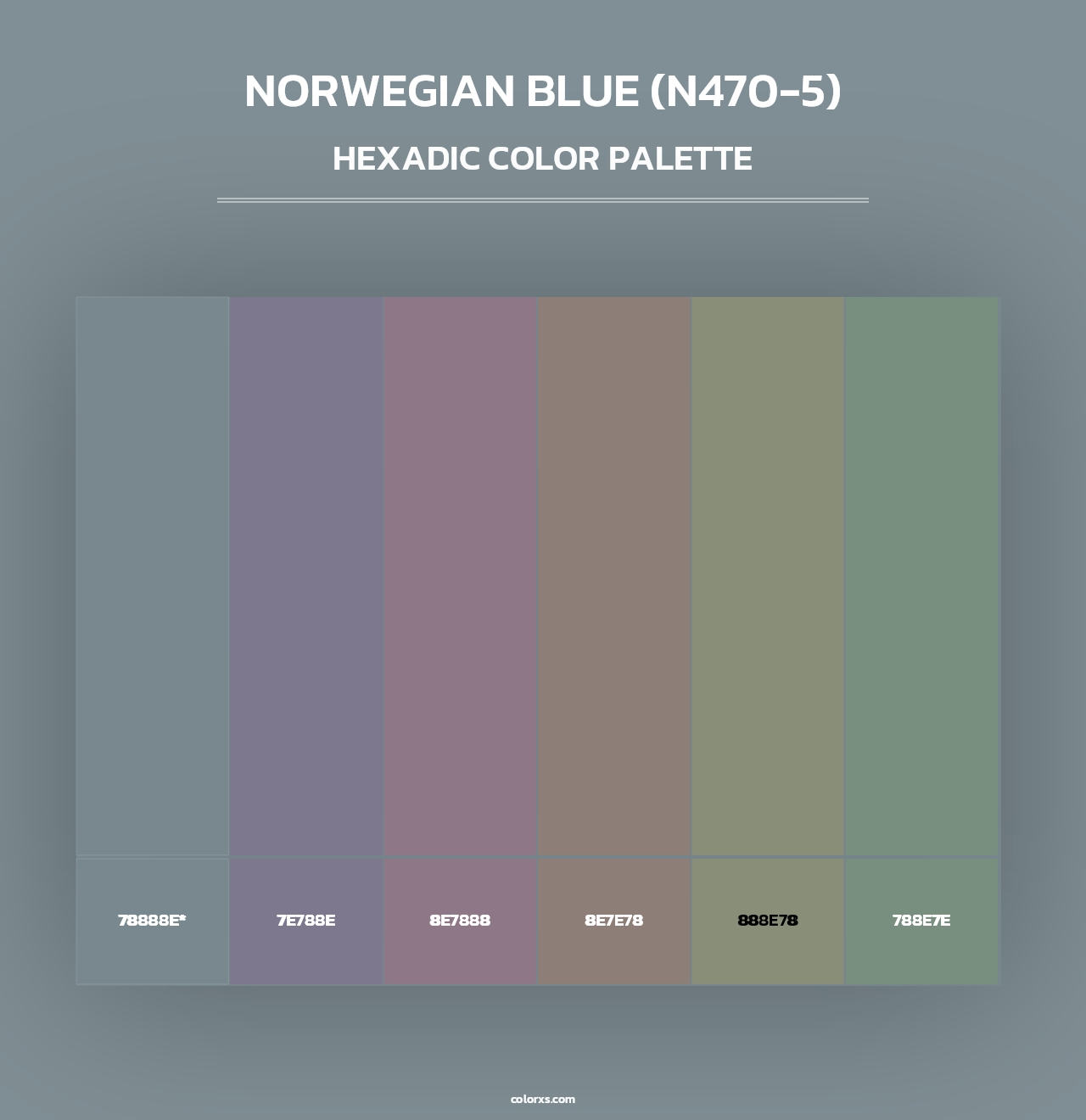 Norwegian Blue (N470-5) - Hexadic Color Palette