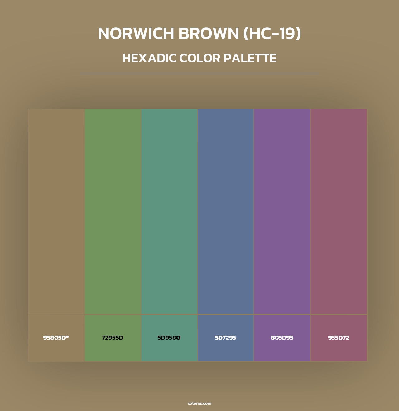 Norwich Brown (HC-19) - Hexadic Color Palette