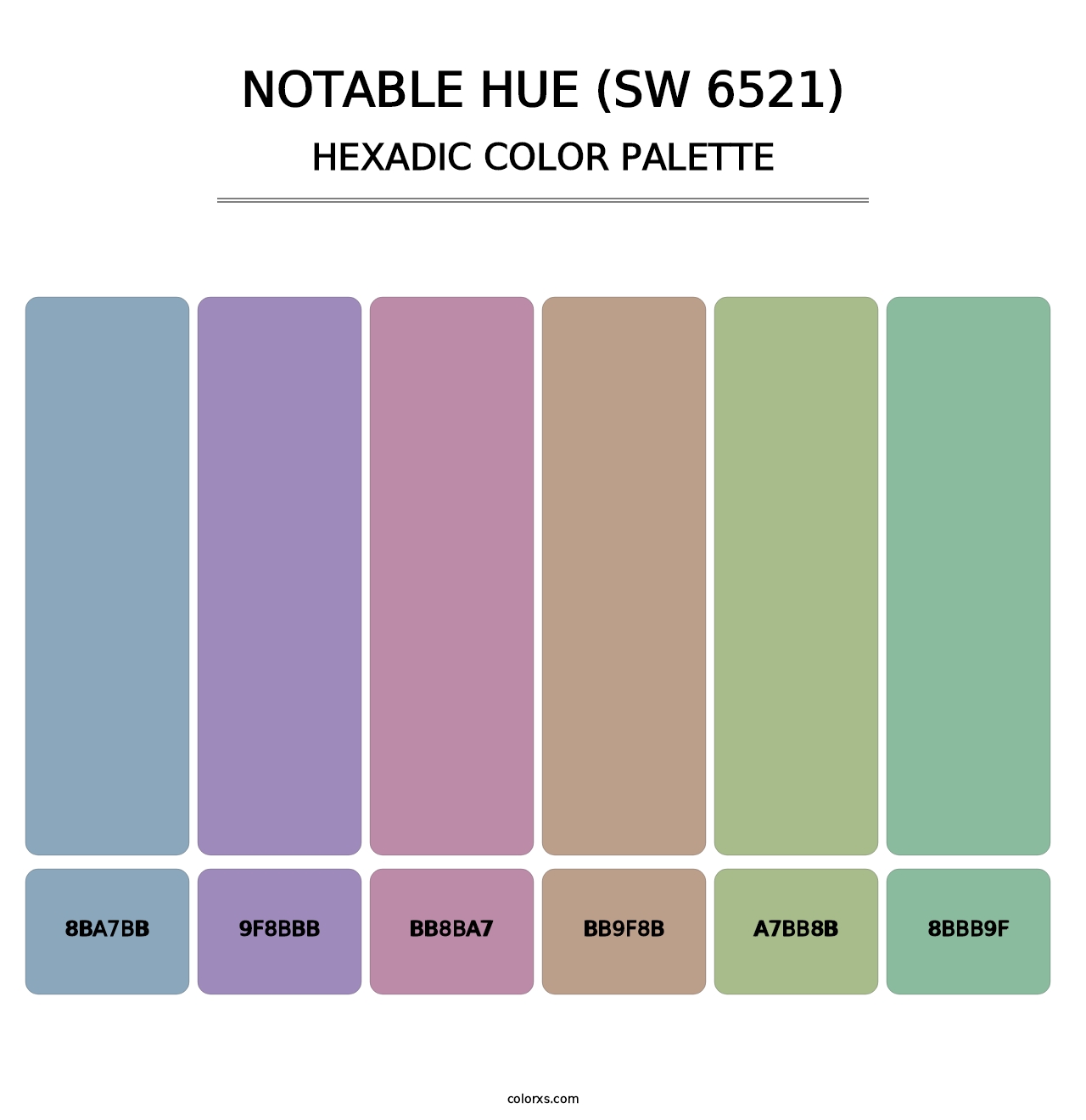 Notable Hue (SW 6521) - Hexadic Color Palette
