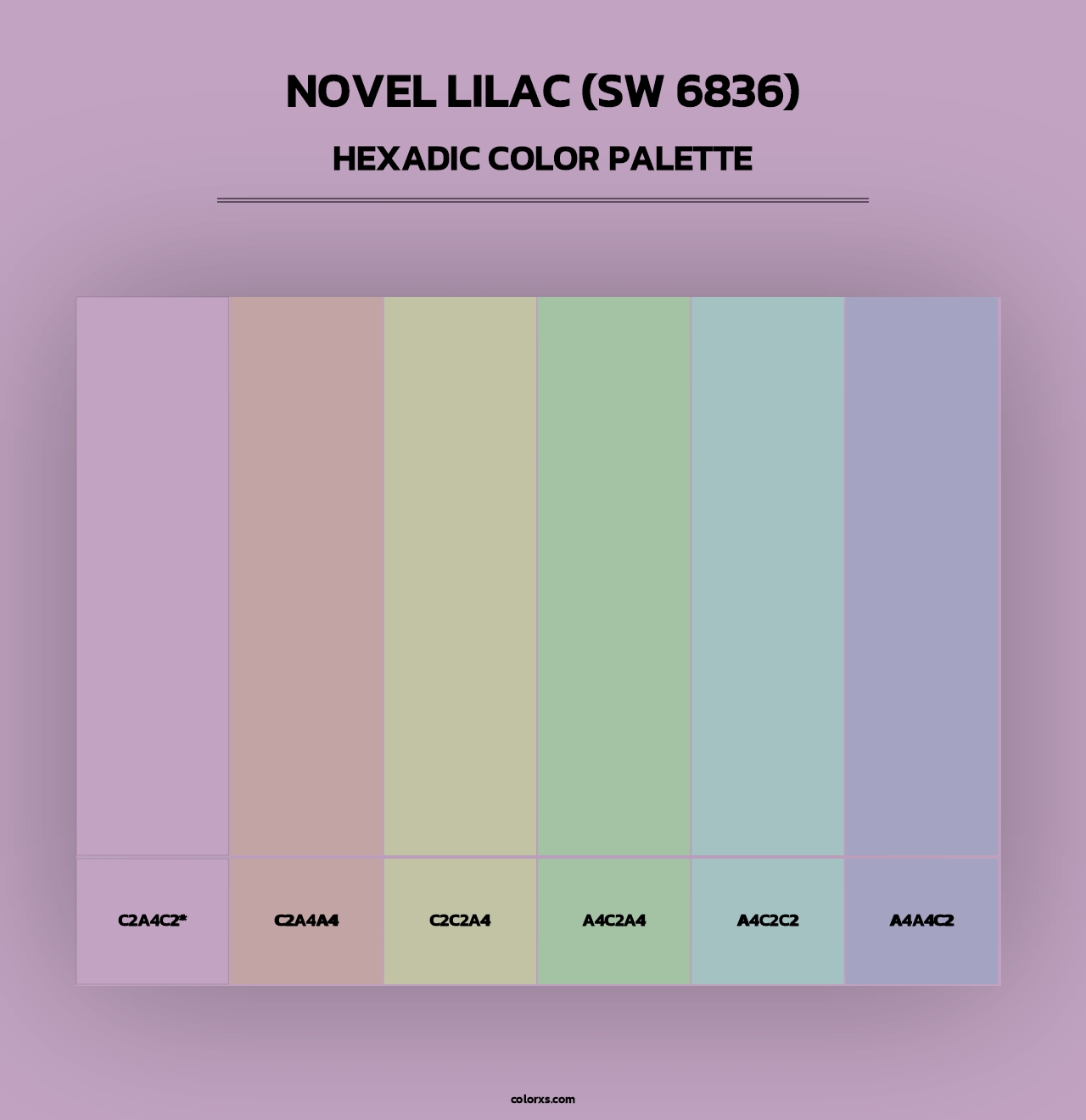 Novel Lilac (SW 6836) - Hexadic Color Palette