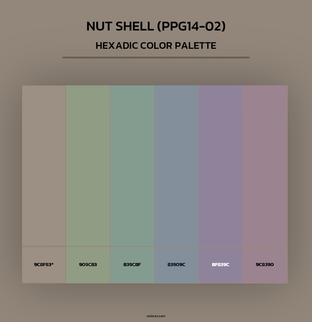 Nut Shell (PPG14-02) - Hexadic Color Palette