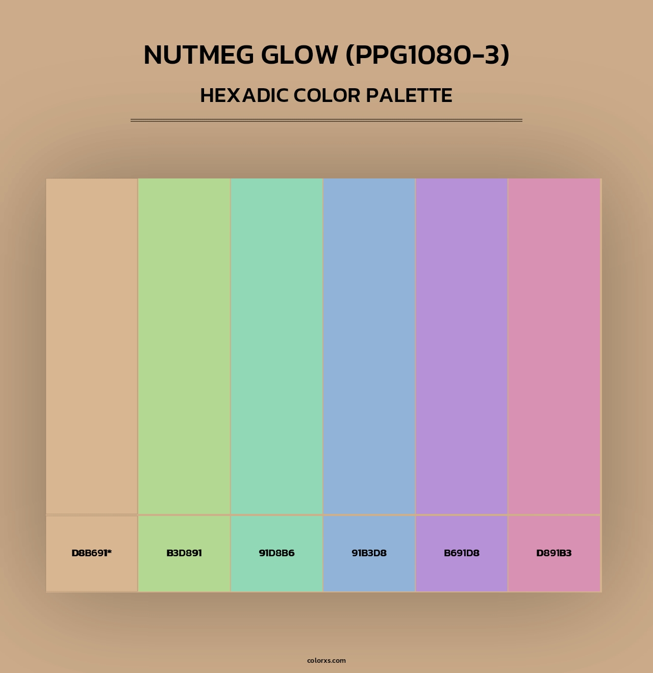Nutmeg Glow (PPG1080-3) - Hexadic Color Palette