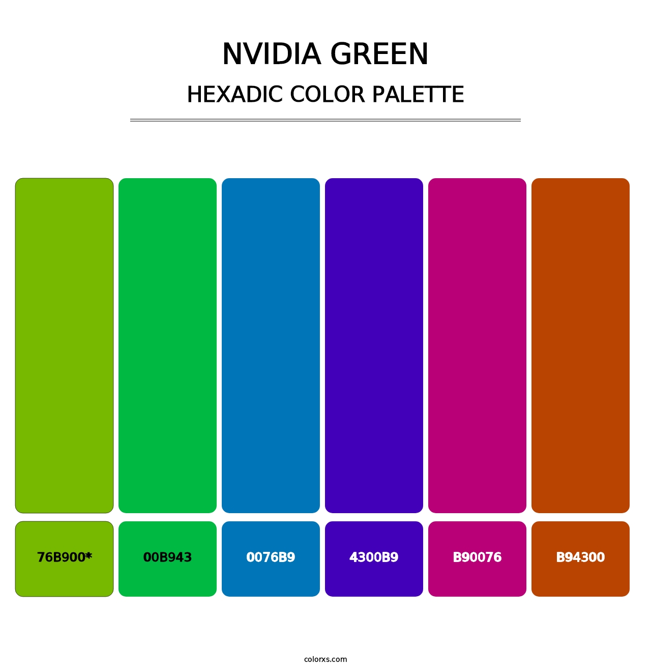 Nvidia Green - Hexadic Color Palette