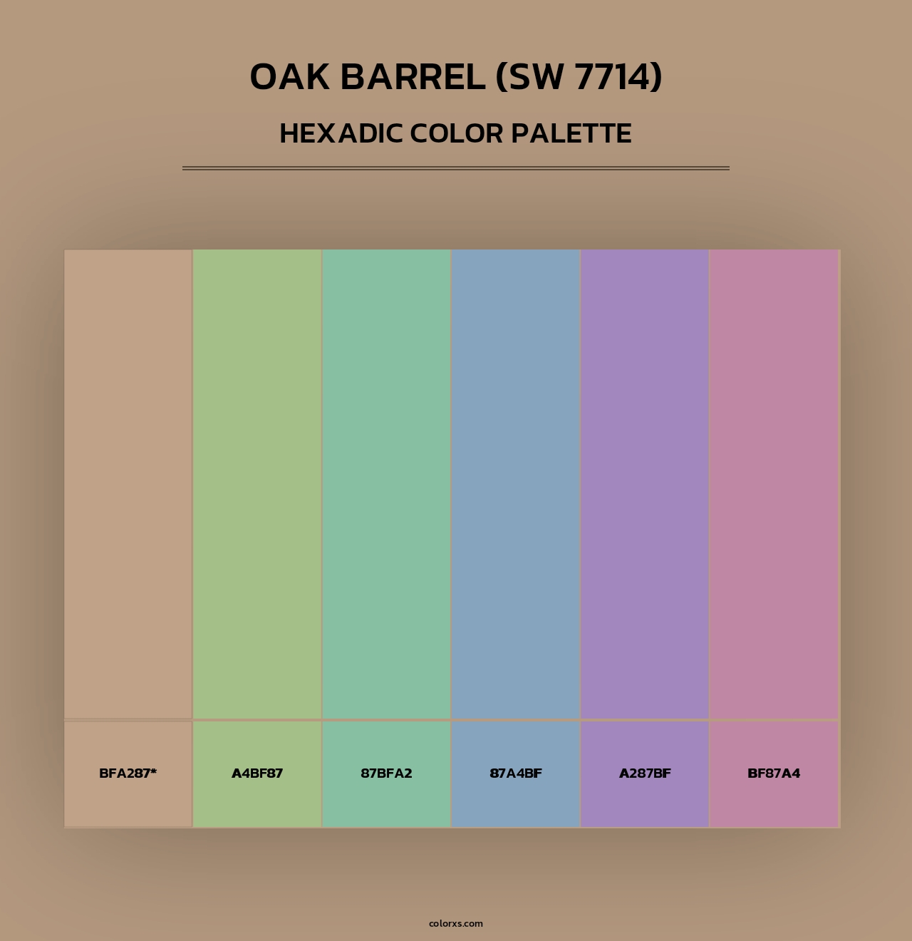 Oak Barrel (SW 7714) - Hexadic Color Palette