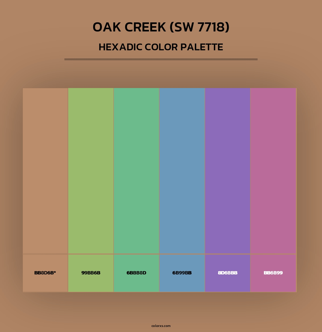 Oak Creek (SW 7718) - Hexadic Color Palette