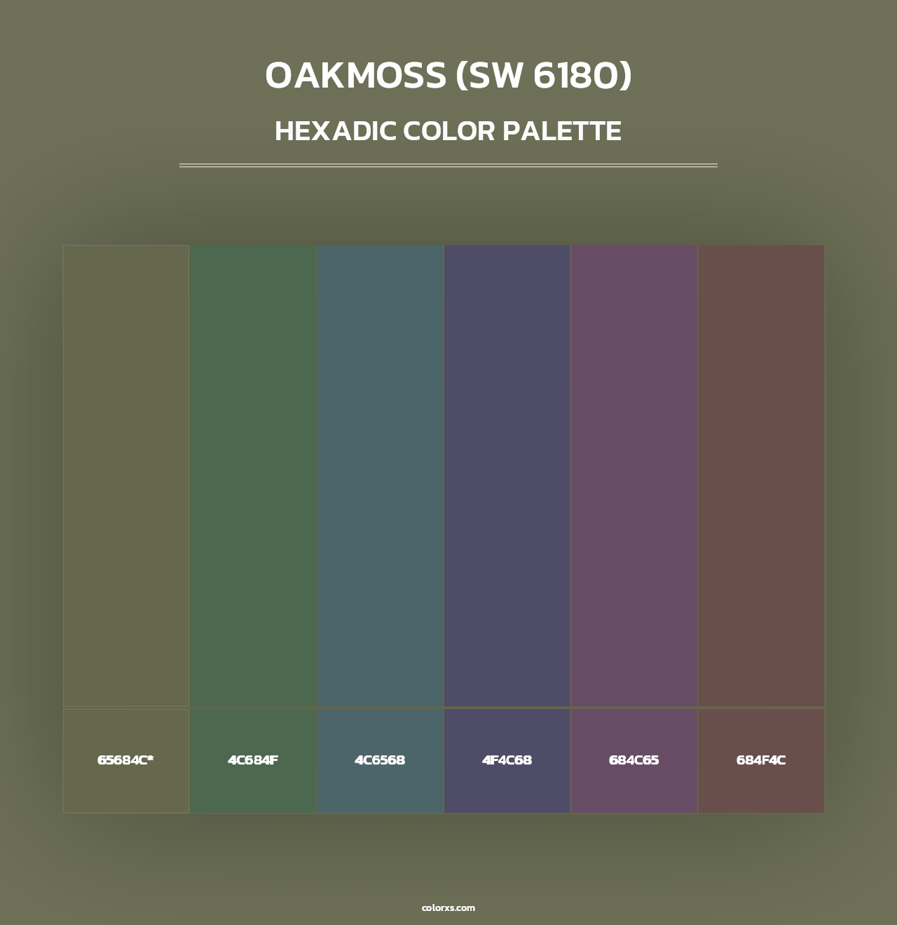 Oakmoss (SW 6180) - Hexadic Color Palette