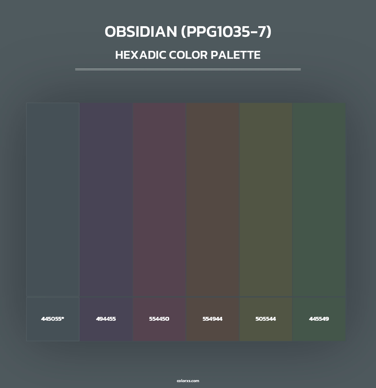 Obsidian (PPG1035-7) - Hexadic Color Palette