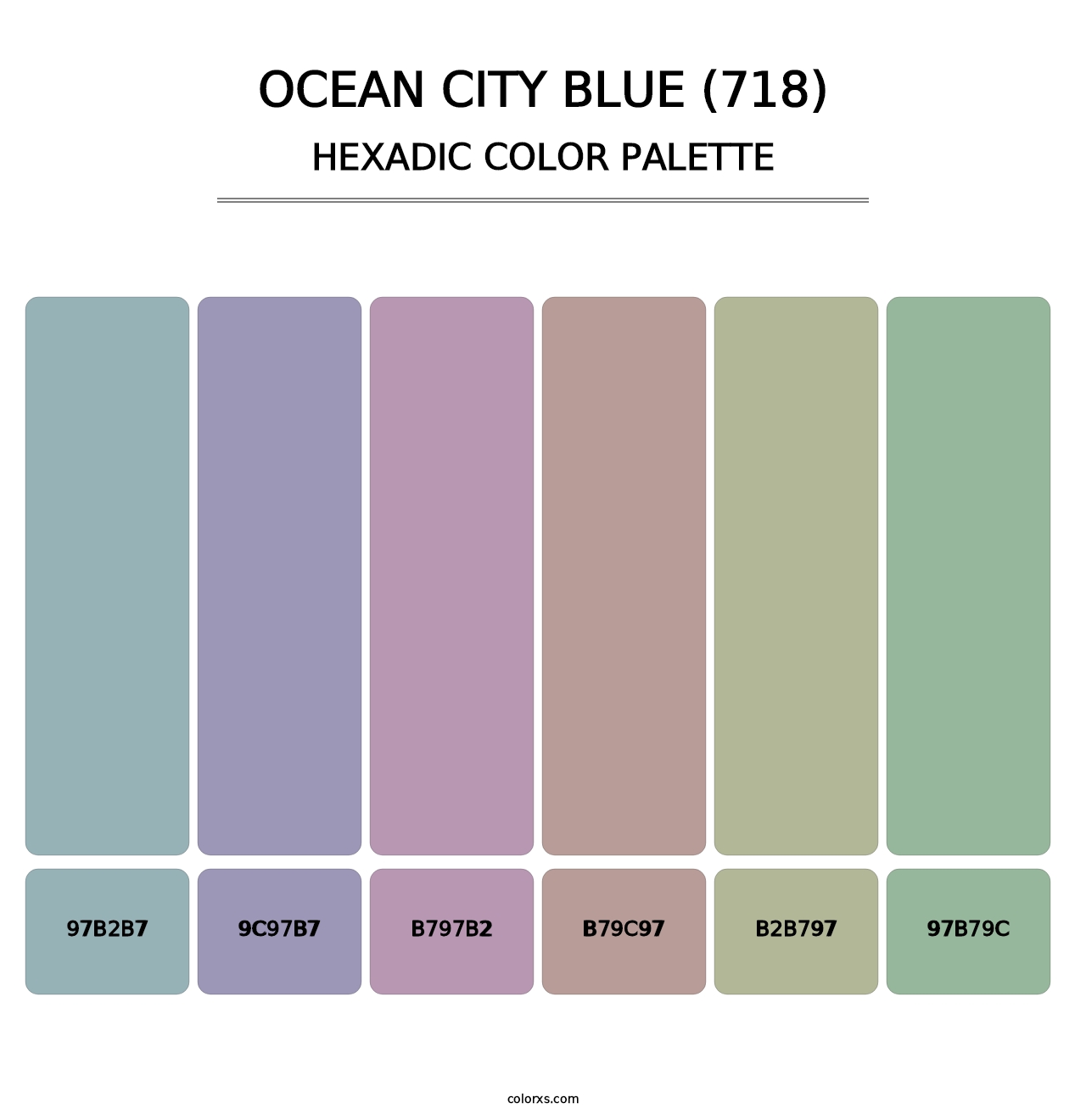 Ocean City Blue (718) - Hexadic Color Palette
