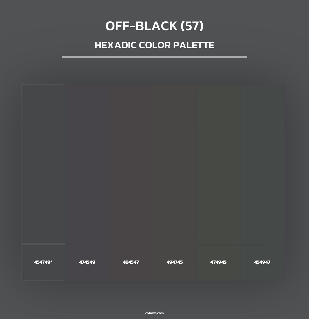 Off-Black (57) - Hexadic Color Palette