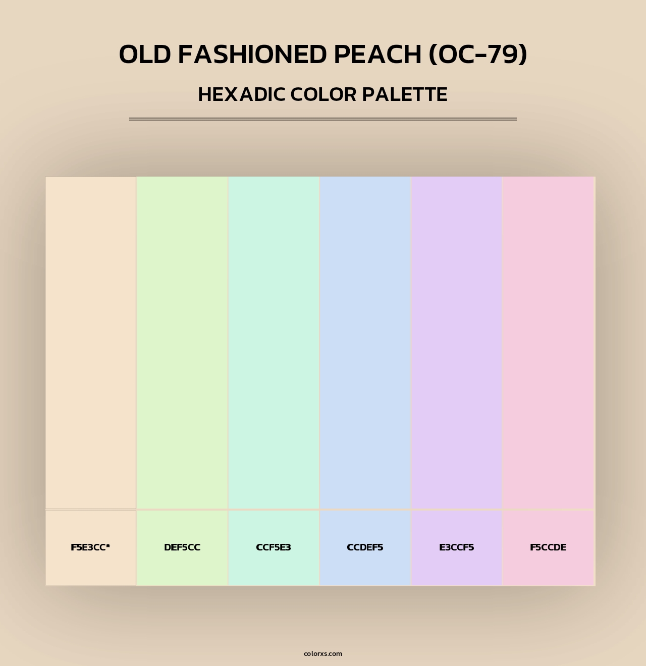Old Fashioned Peach (OC-79) - Hexadic Color Palette