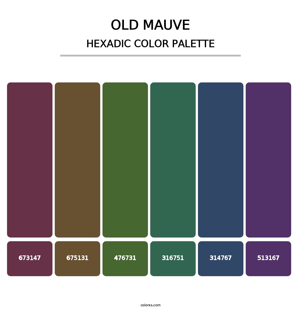 Old Mauve - Hexadic Color Palette