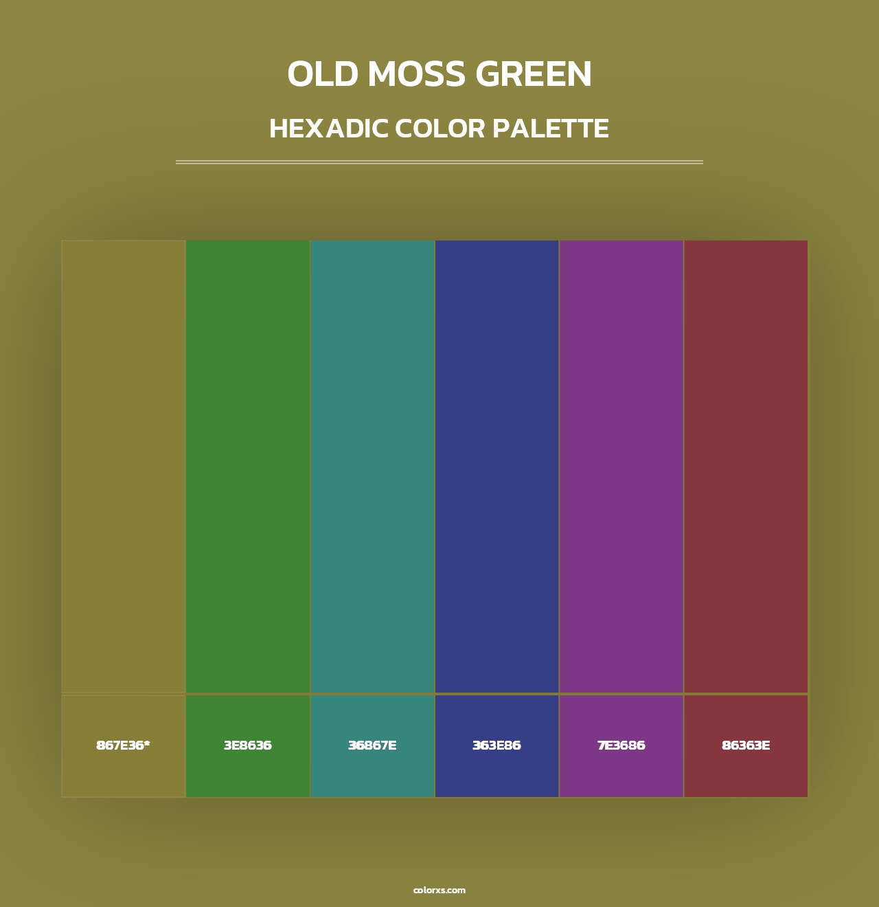 Old Moss Green - Hexadic Color Palette