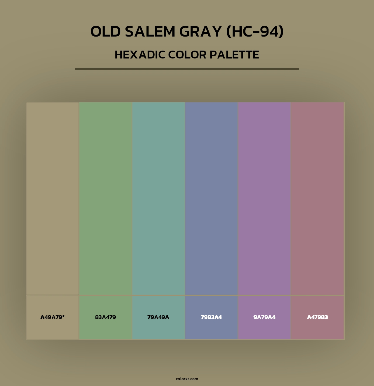 Old Salem Gray (HC-94) - Hexadic Color Palette