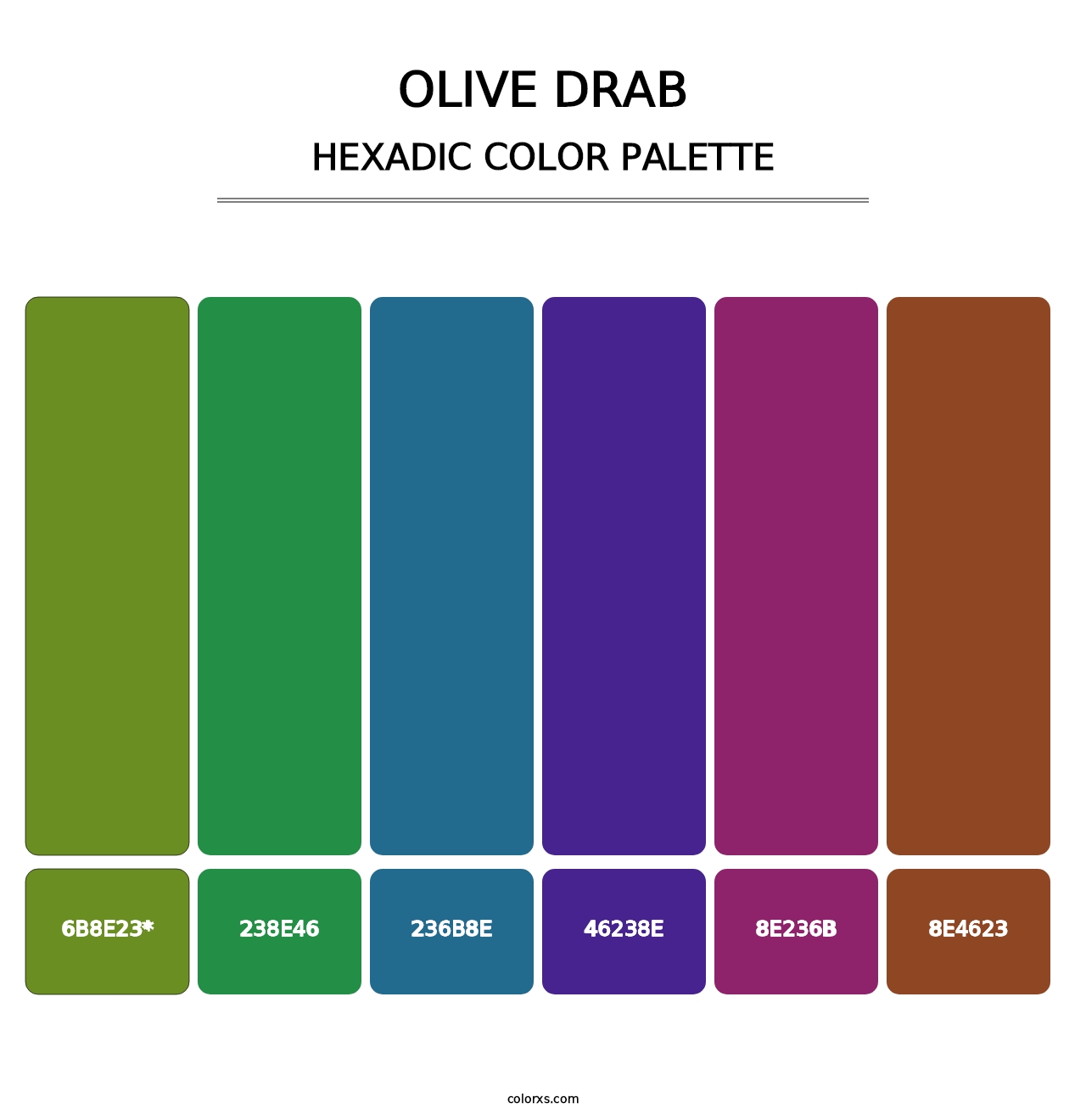 Olive Drab - Hexadic Color Palette