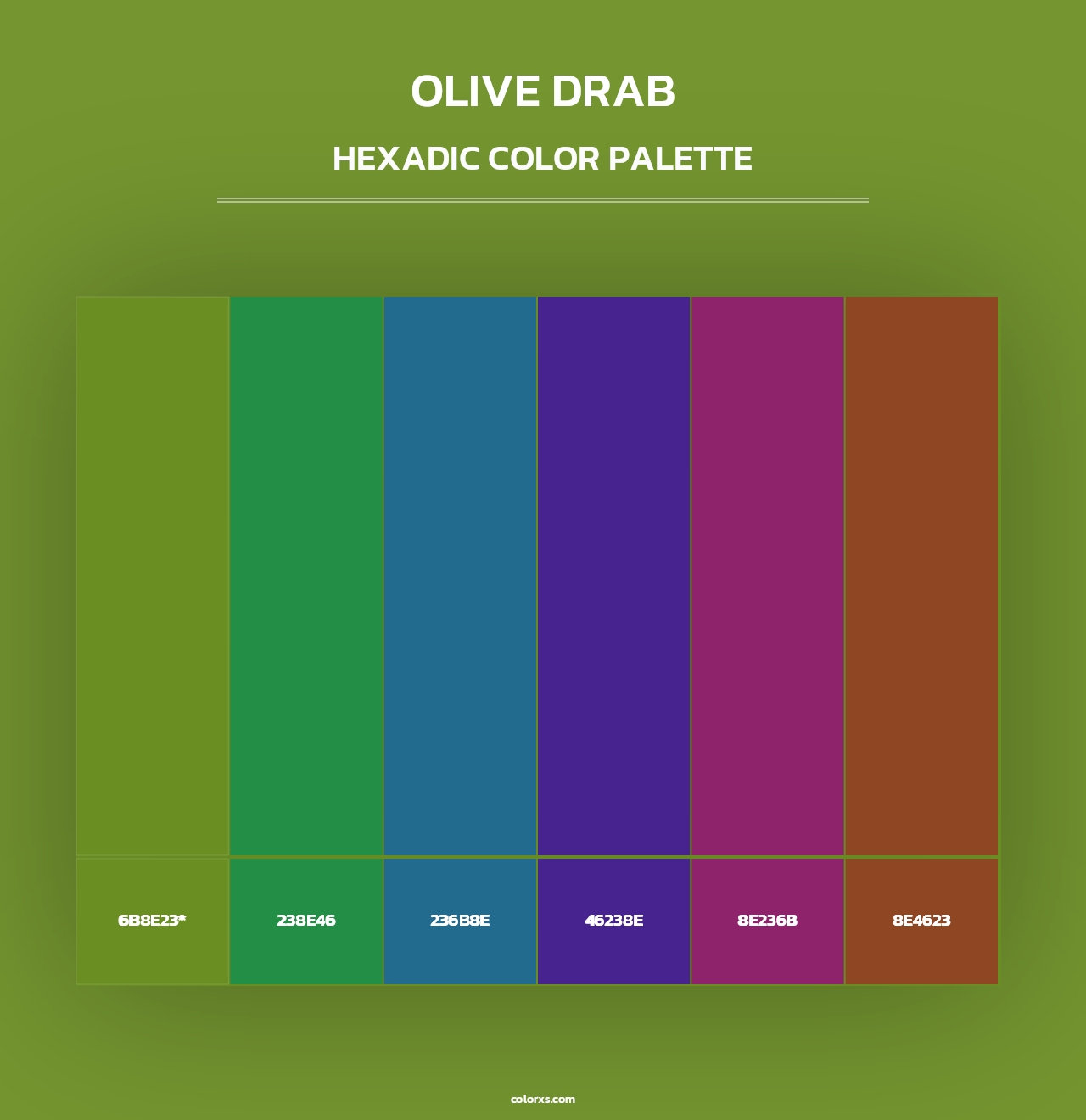 Olive Drab - Hexadic Color Palette