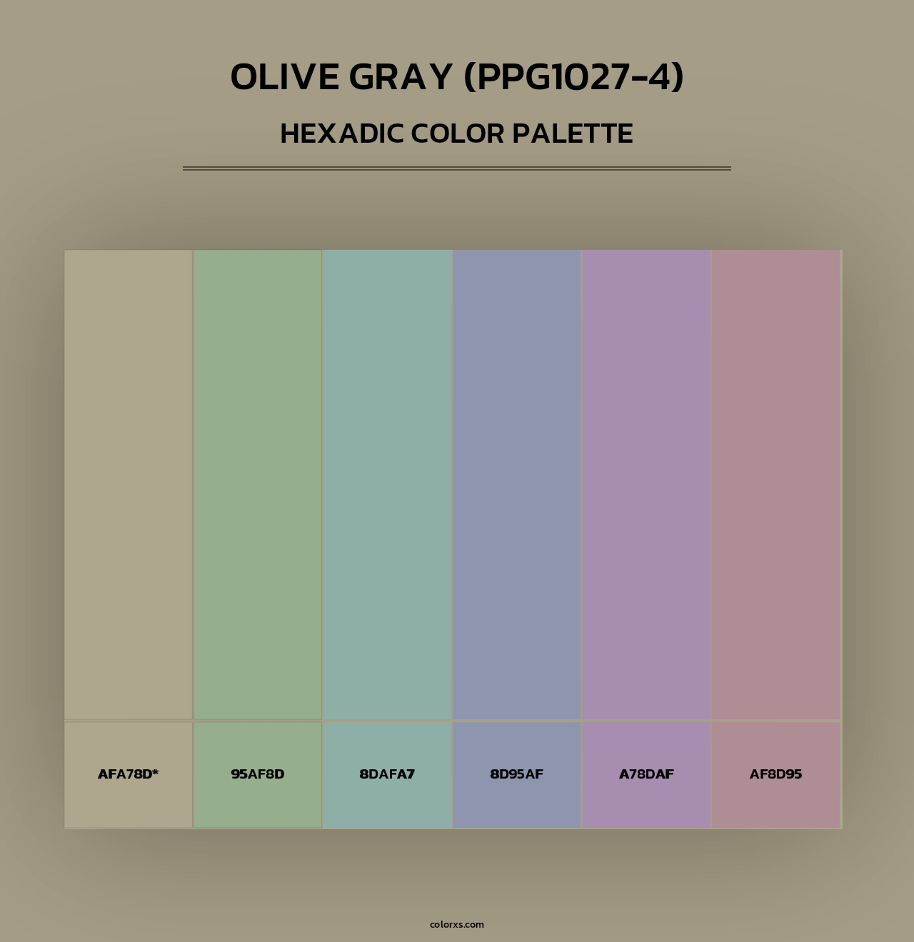 Olive Gray (PPG1027-4) - Hexadic Color Palette