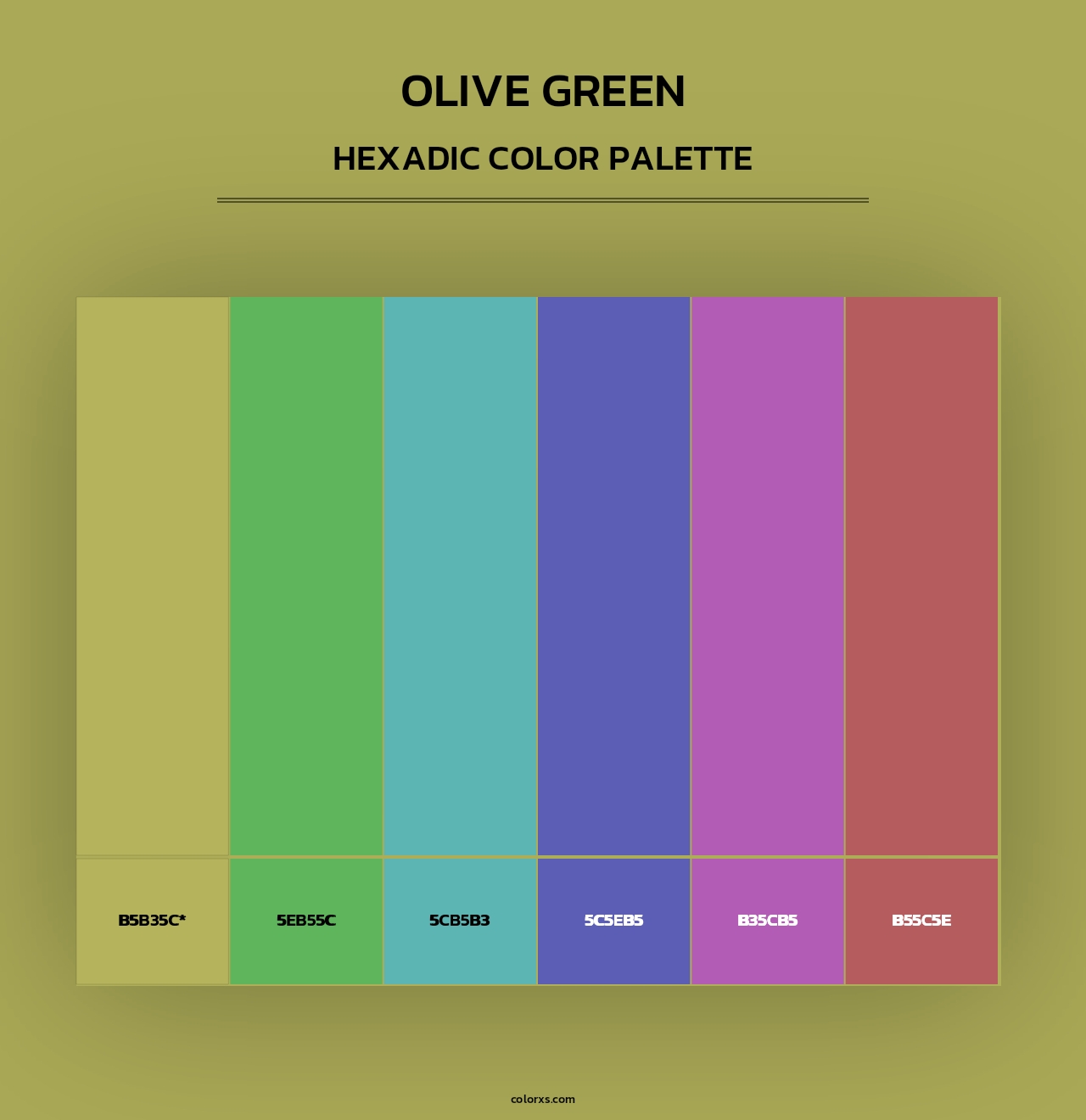 Olive Green - Hexadic Color Palette