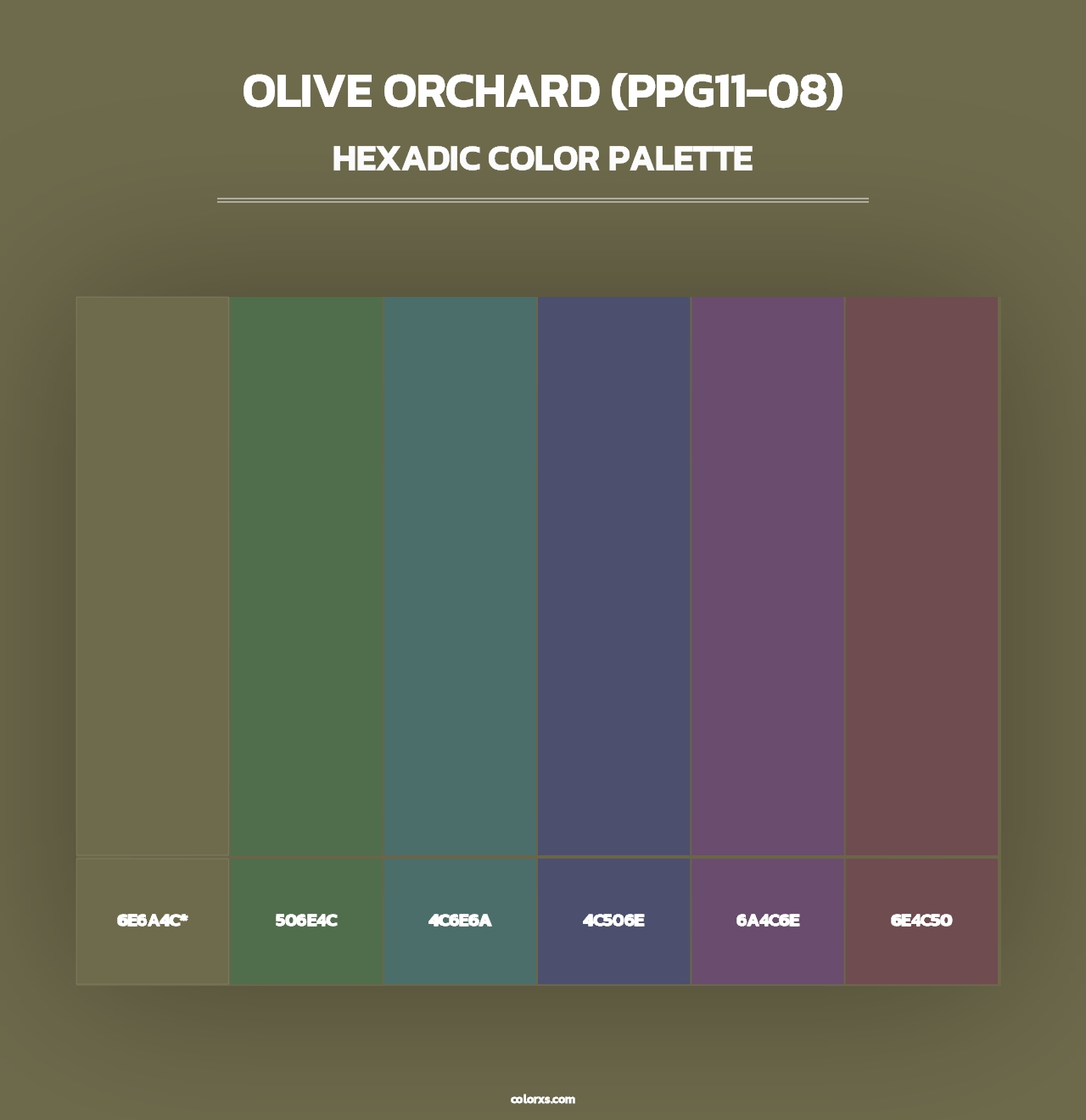 Olive Orchard (PPG11-08) - Hexadic Color Palette
