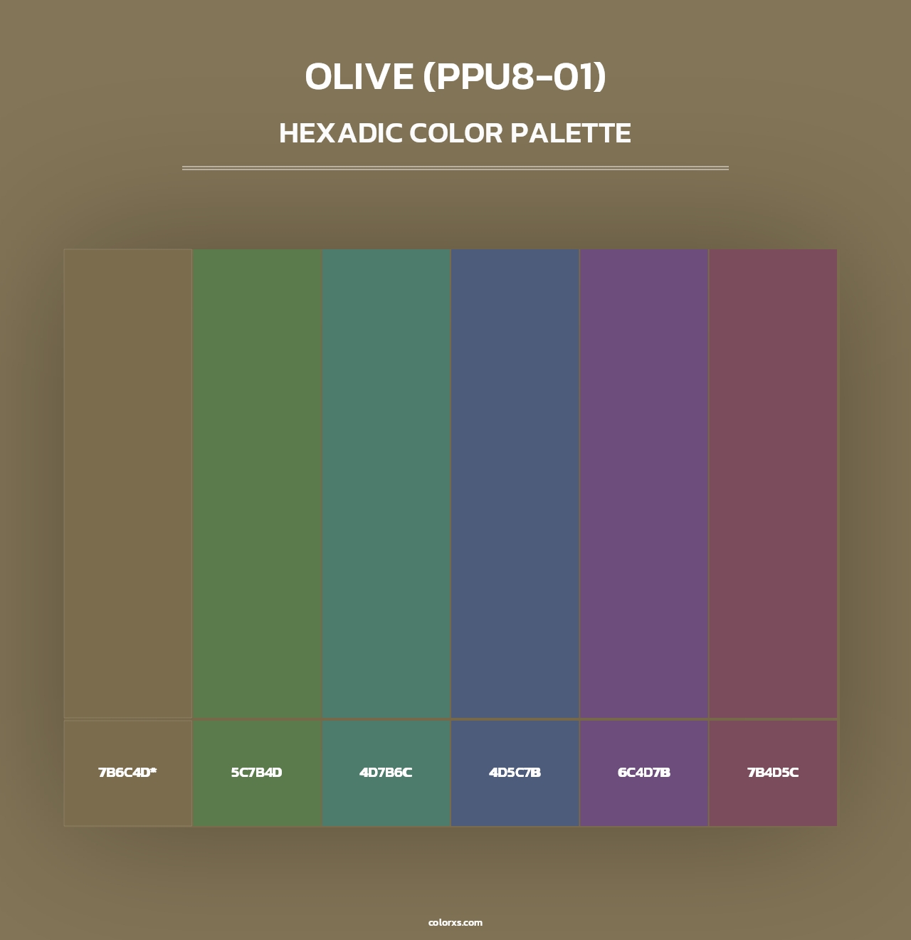 Olive (PPU8-01) - Hexadic Color Palette
