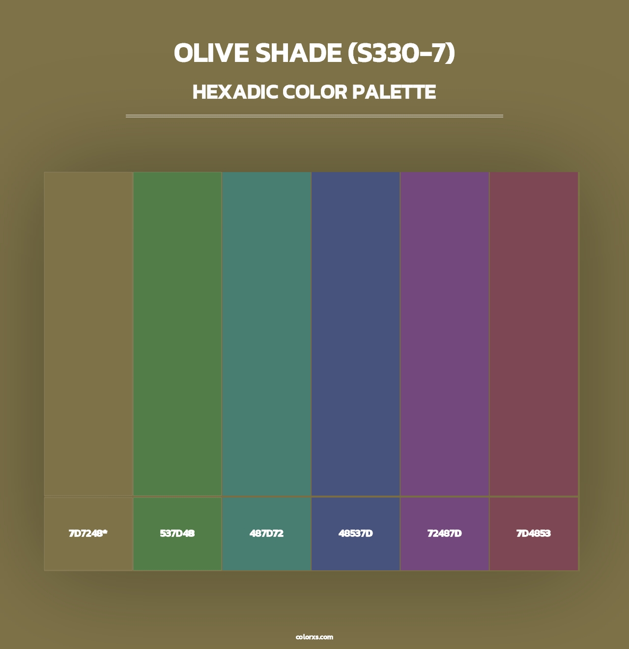 Olive Shade (S330-7) - Hexadic Color Palette